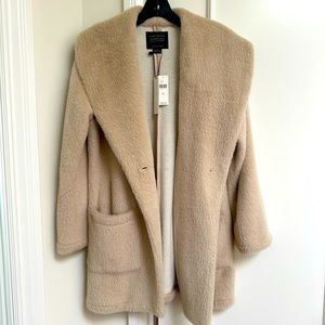 NWT Tan Anthropologie x Sanctuary faux fur coat size XS